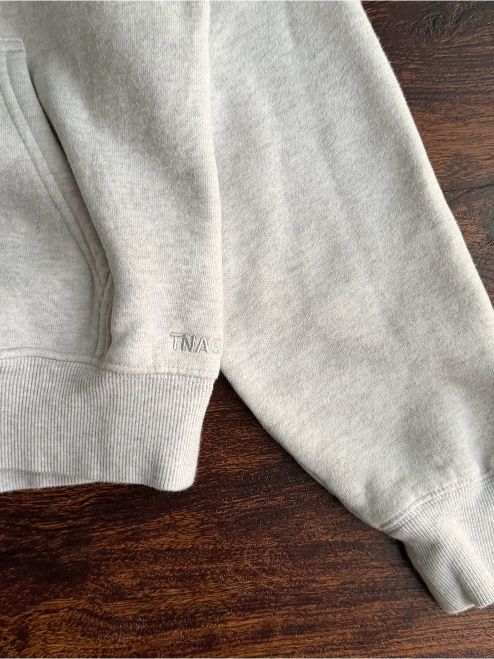 Aritzia TNA Sweatfleece Cozy Fleece Perfect Fit Hoodie XS Heather Light Oatmeal